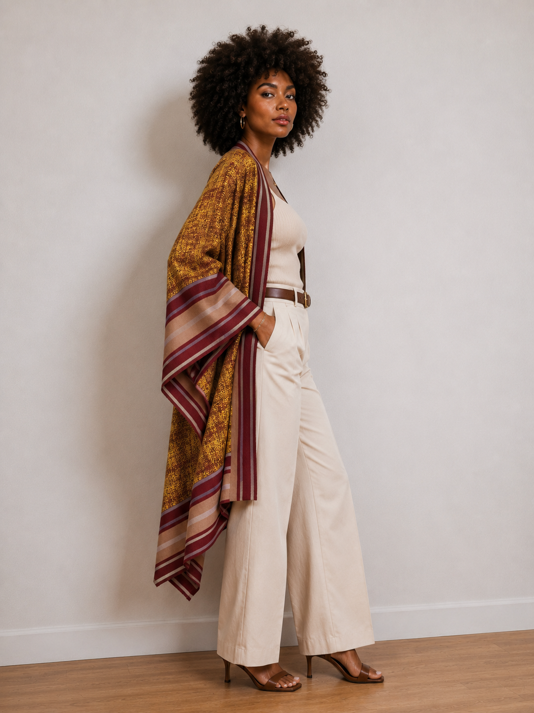 Kimono Asooké - Rouge Jaune à poids